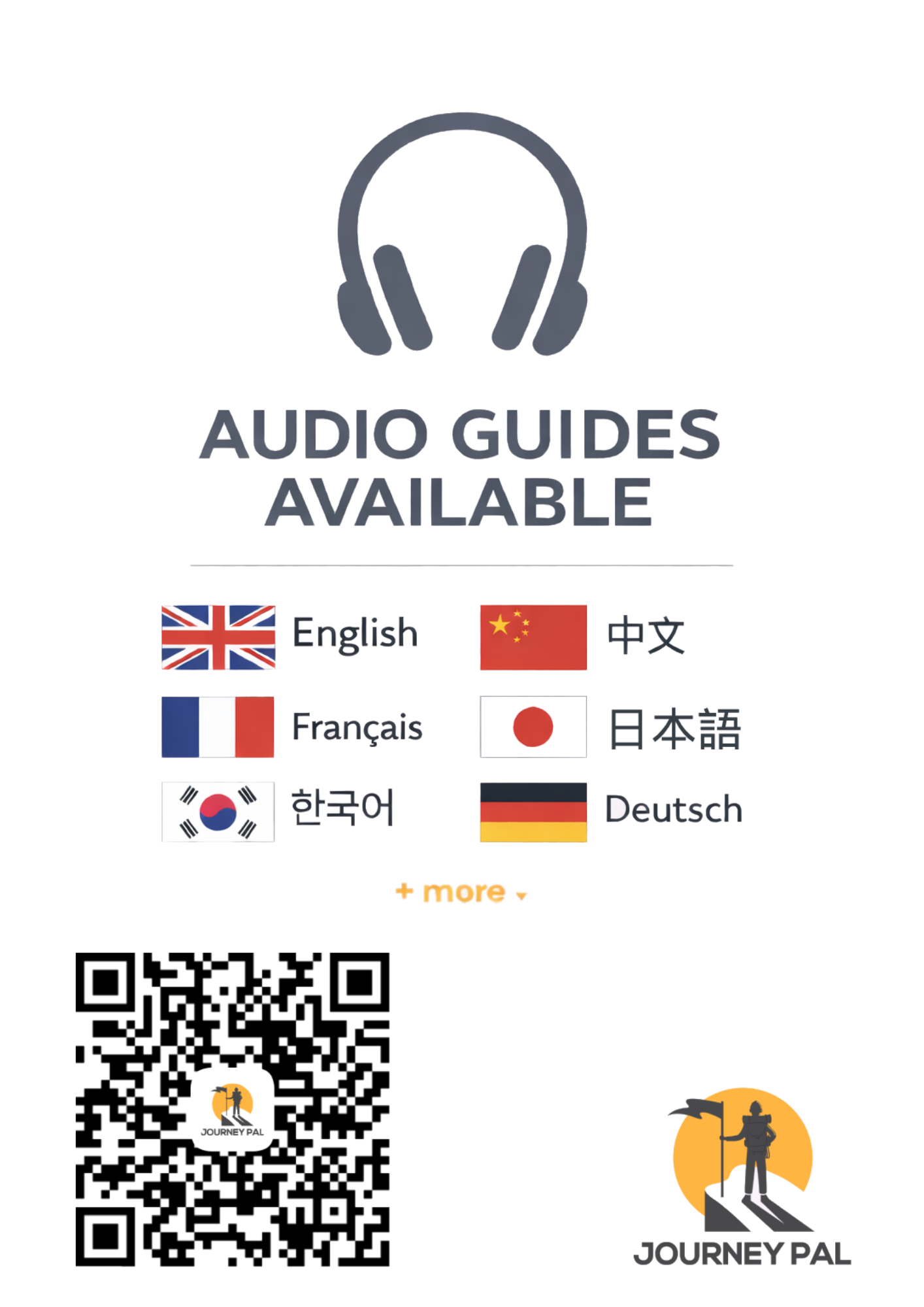 Multilingual Audio Guides front desk poster