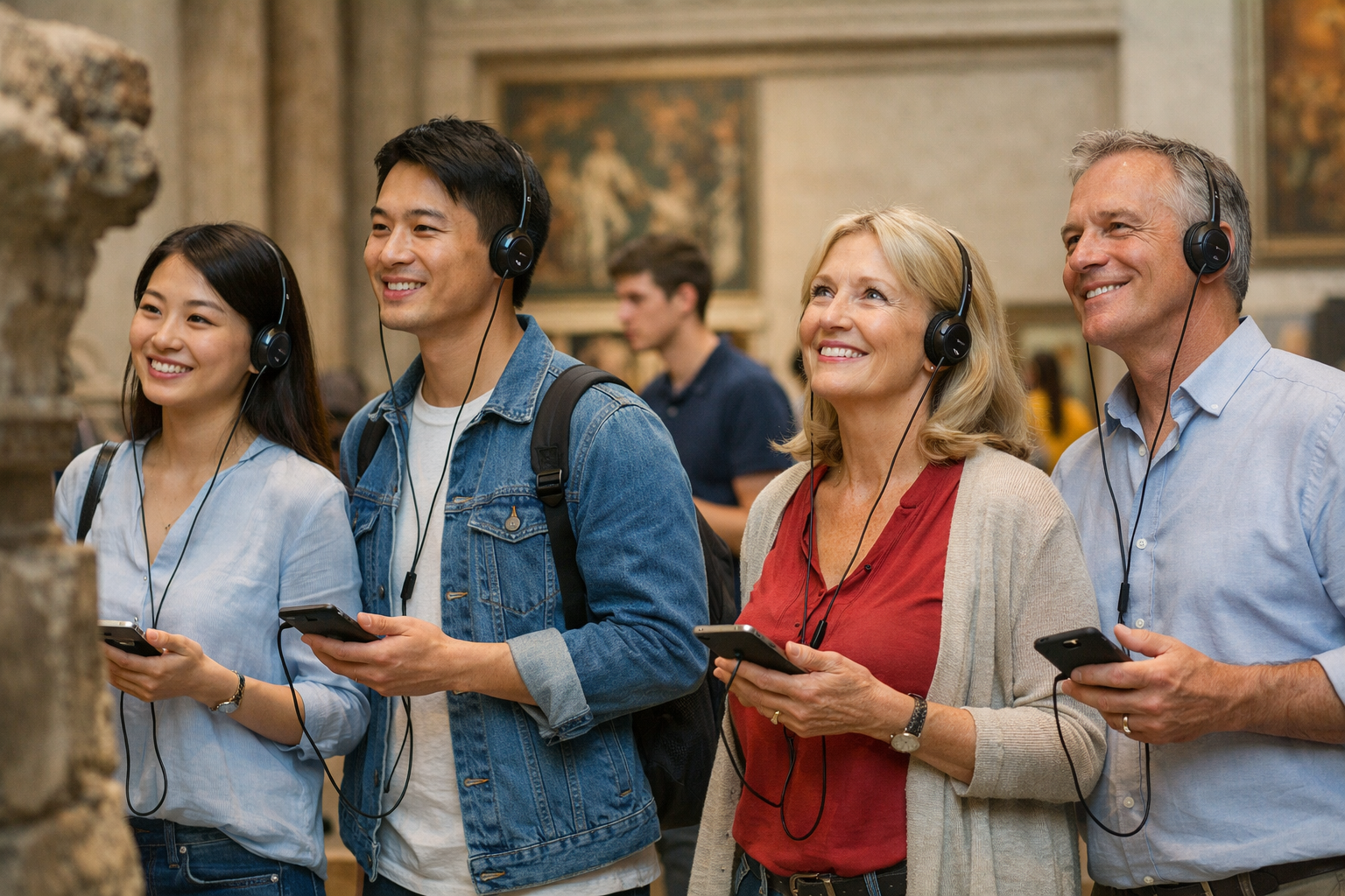 International visitors using Journey Pal in different languages